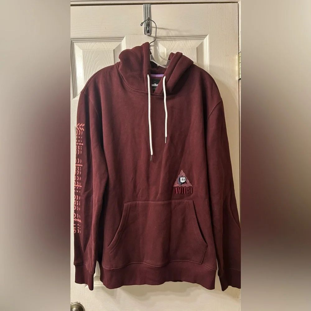 Burgundy Twitch Mens Hoodie size L